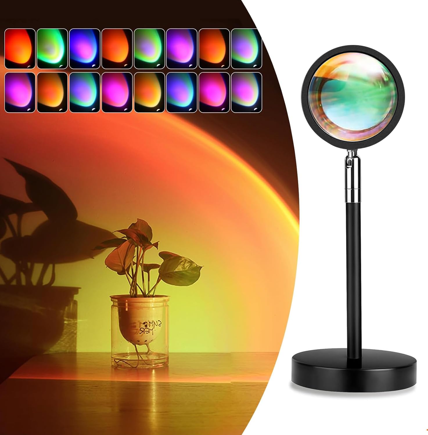 XS 512 109CR LEDスポットライト 6個セット Exnemav Sunset Lamp Night Light - 16 Colors & 4 Modes Sunset